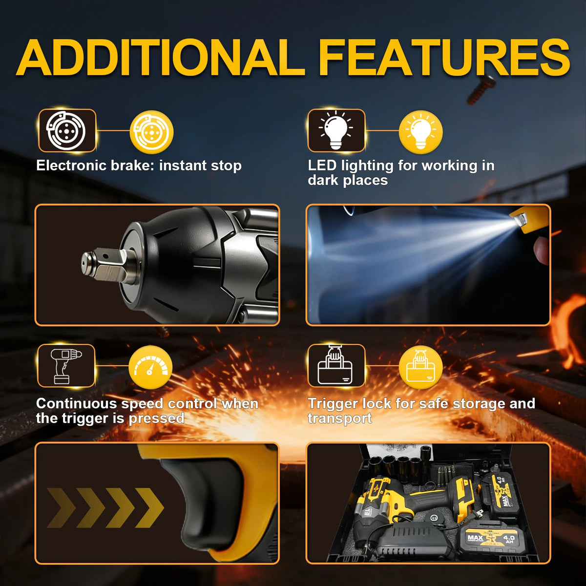 RhovixStar Brushless Cordless Impact Wrench With Variable Speed