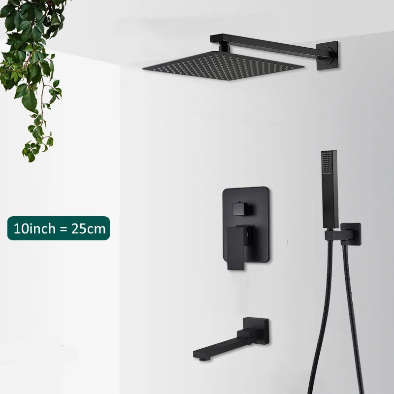 Quyanre Concealed Digital Rainfall Shower System With Tub Spout