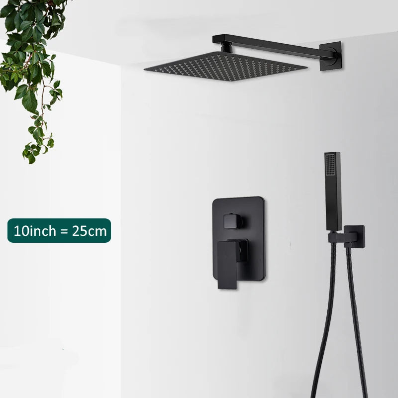 Quyanre Concealed Digital Rainfall Shower System With Tub Spout