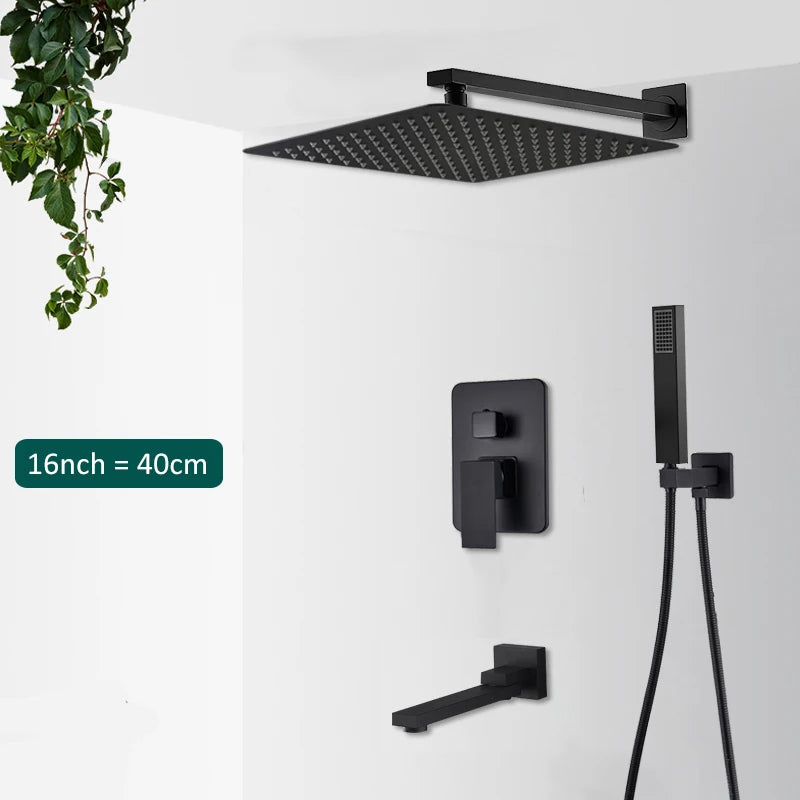 Quyanre Concealed Digital Rainfall Shower System With Tub Spout