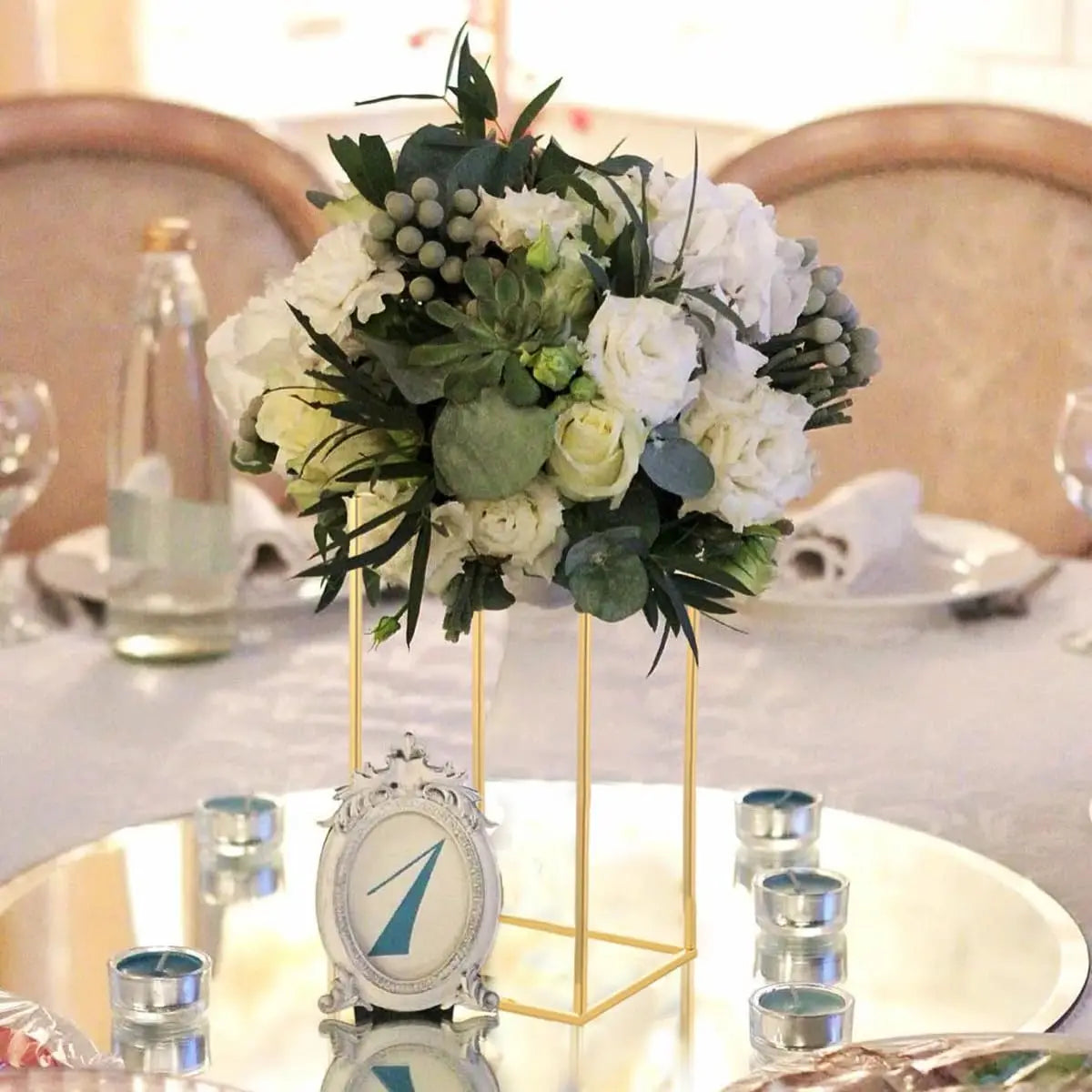 10pcs Gold Wedding Table Centerpiece Metal Flower Vase for Birthday Party Event Home Decor(40cm)