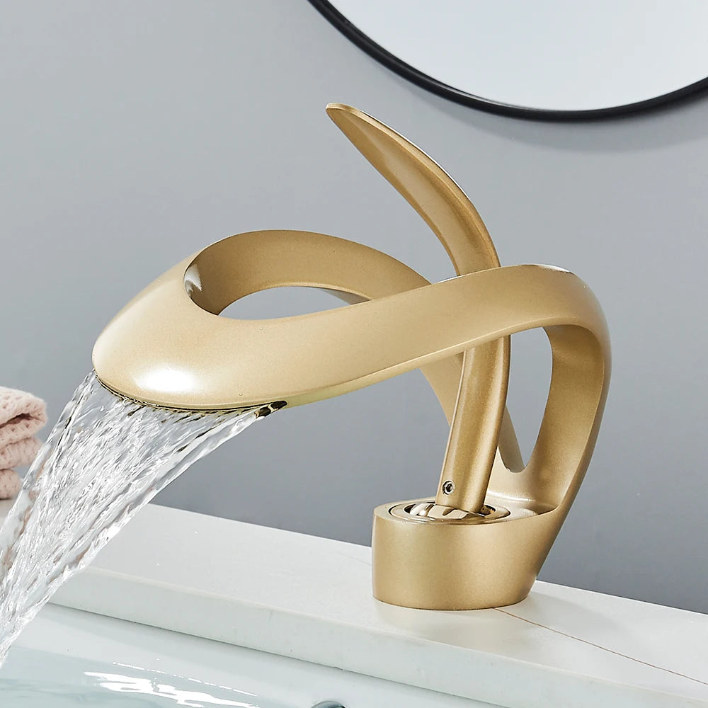 Rozin Luxury Waterfall Basin Faucet Hot And Cold Mixer Tap