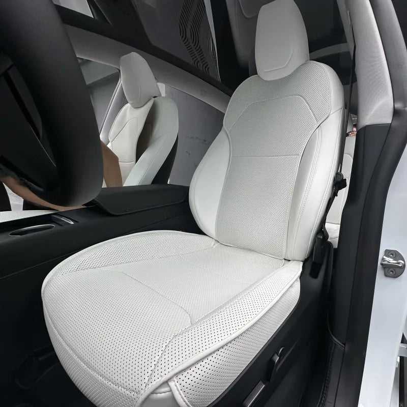 Nappa Leather Breathable Seat Cushions For Tesla Model 3 Y