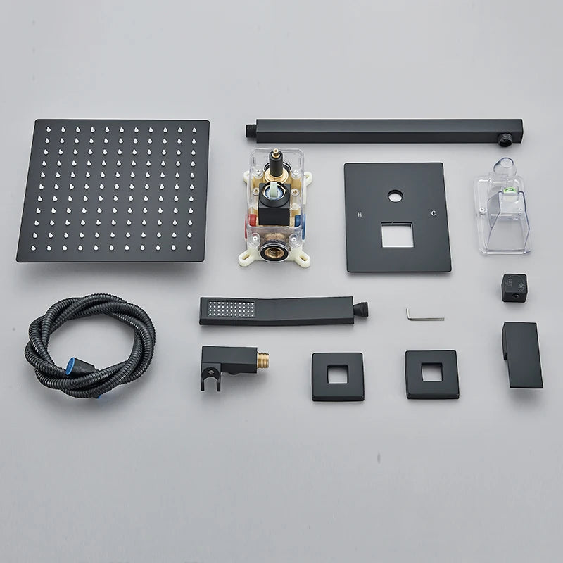 Quyanre Concealed Digital Rainfall Shower System With Tub Spout