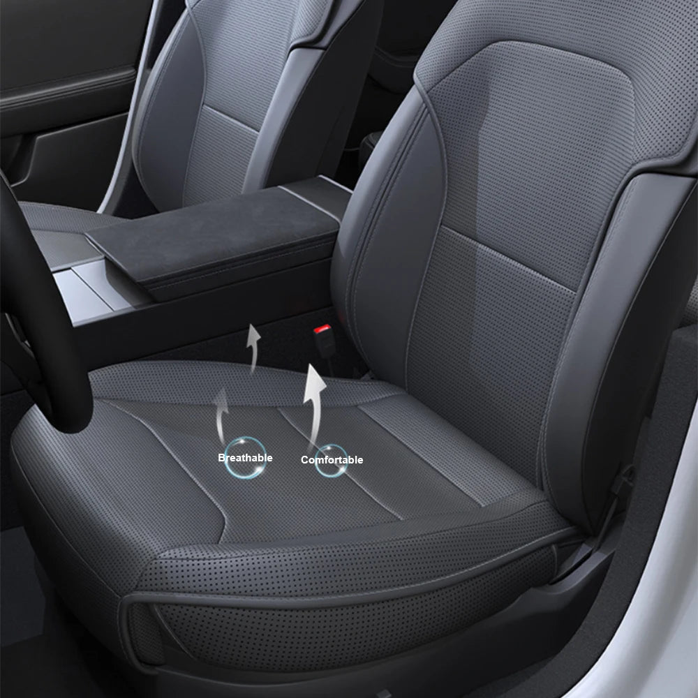 Nappa Leather Breathable Seat Cushions For Tesla Model 3 Y