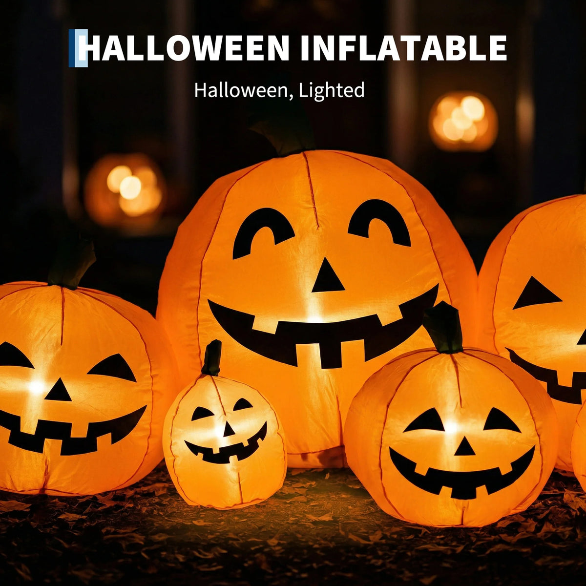 Inflatable Halloween Pumpkin with LED Lights 7.5ft Outdoor Holiday Yard Decoration for Fall and Thanksgiving 230cm 0.8A Fan 1000mA Transformer Lawn Festival Display Equipment
