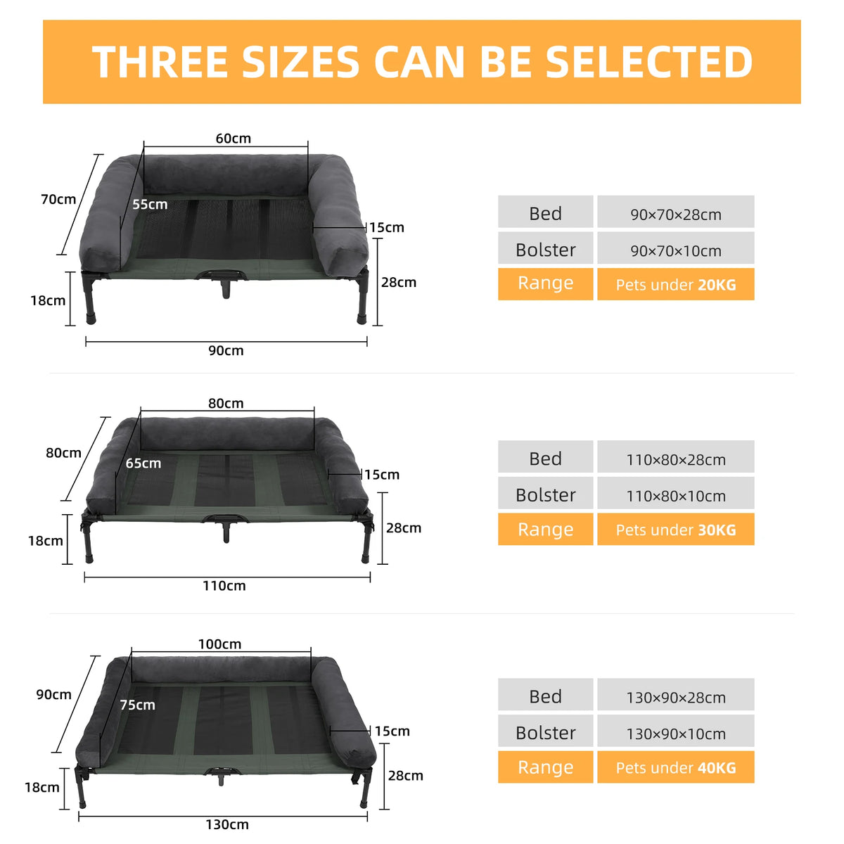 Cooling Elevated Dog Bed for Large Dogs, Indoor & Outdoor Raised Dog Warm Bed with Breathable Mesh ,Pet Hammock Winter