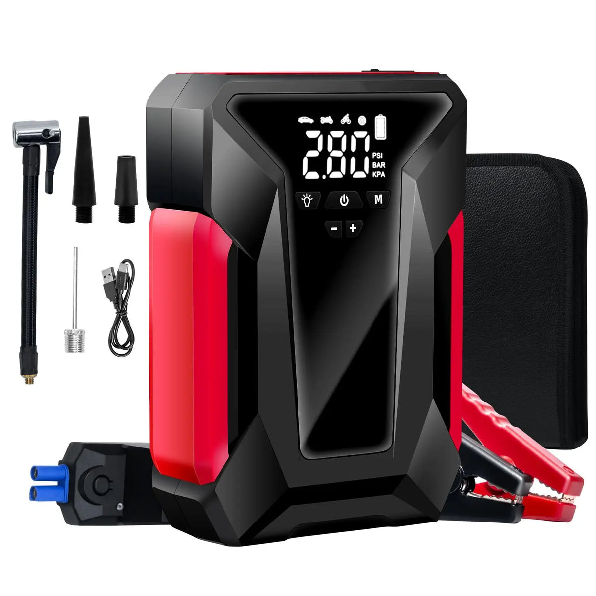 Car Jump Starter With Air Compressor And Battery Charger