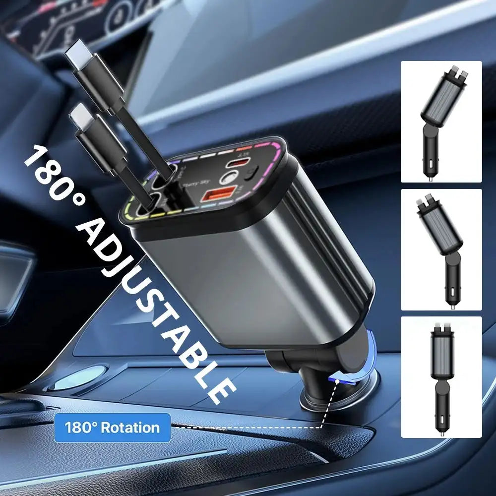 TutuCar Nexun Retractable Car Charger With Starry LED Cabin Light
