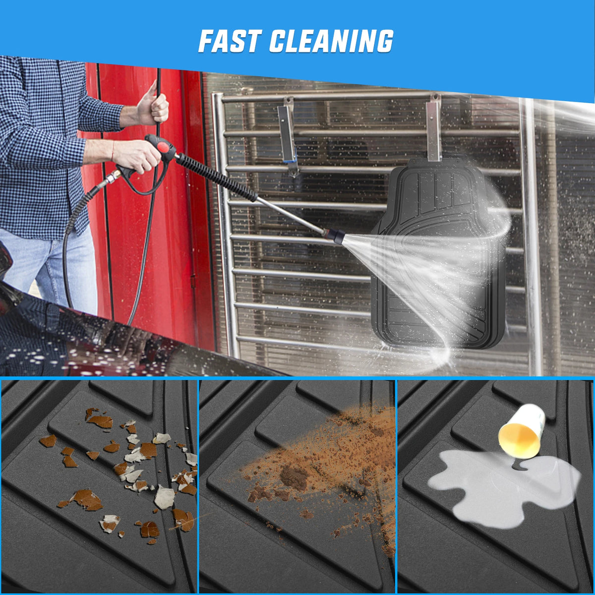 Nilight Universal Trim To Fit PVC Floor Mats All Weather Protection