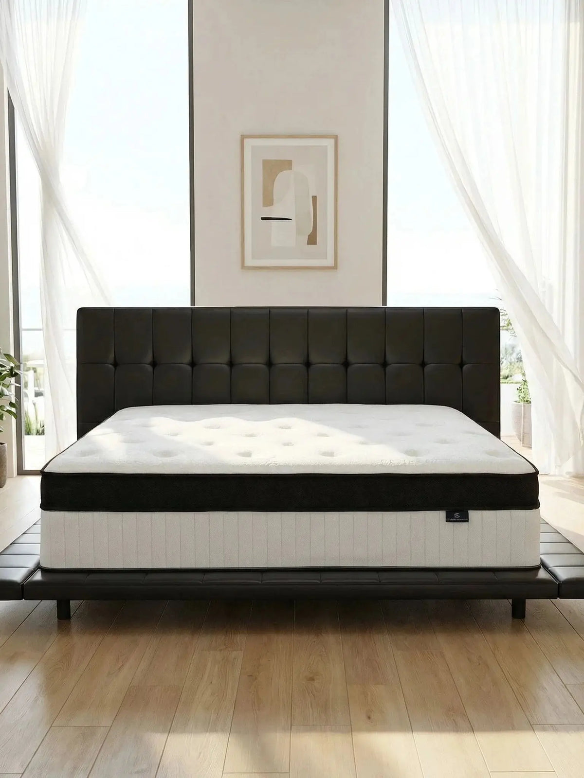 CAREBODY 12/14 Inch Queen Size Hybrid Double Mattress with Memory Foam and Pocket Springs, Medium Firm,Motion Isolation