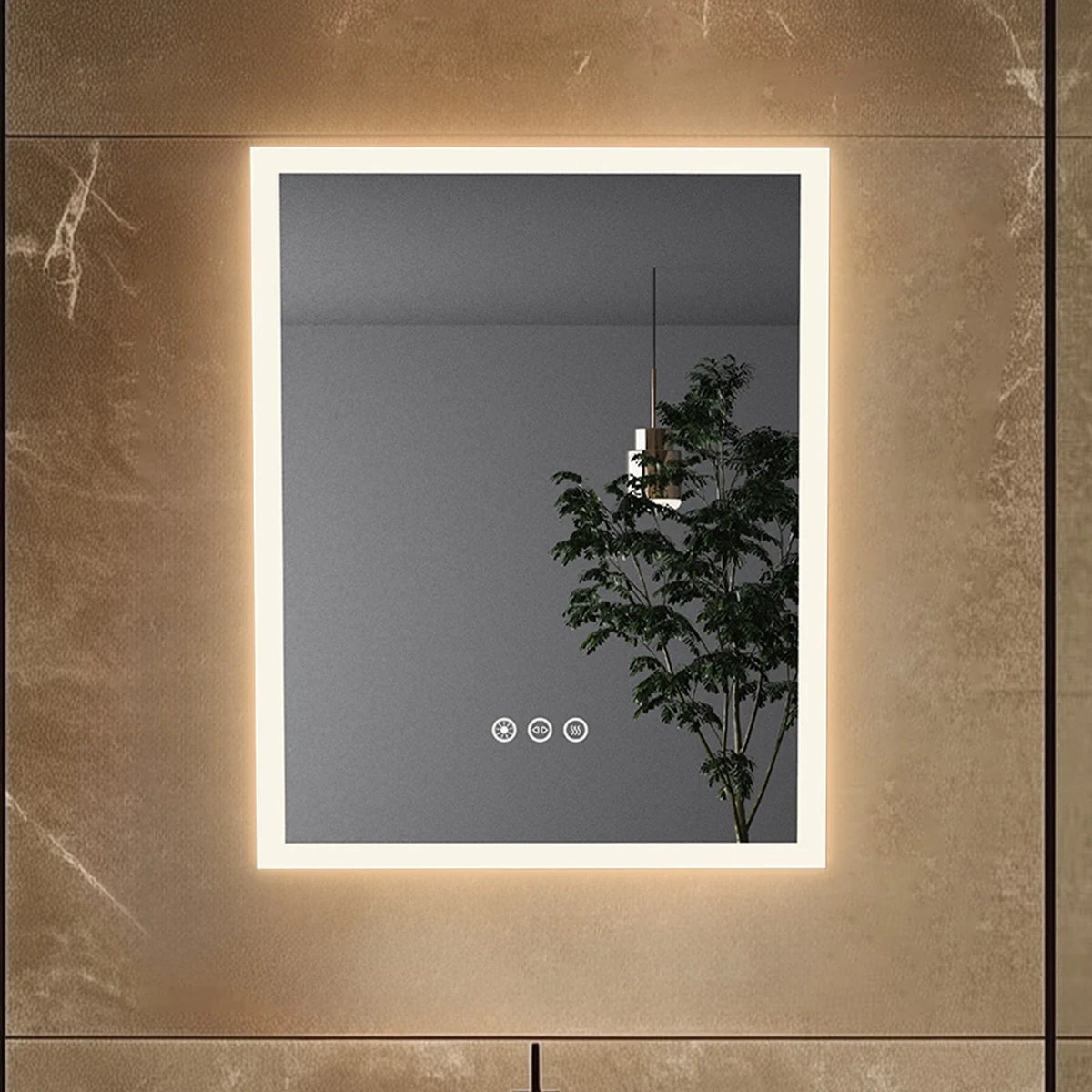 LUVODI Wall Mounted LED Bathroom Mirror Smart Touch Vanity Makeup Mirror with 3 Color Dimmable Feature And Defog Function