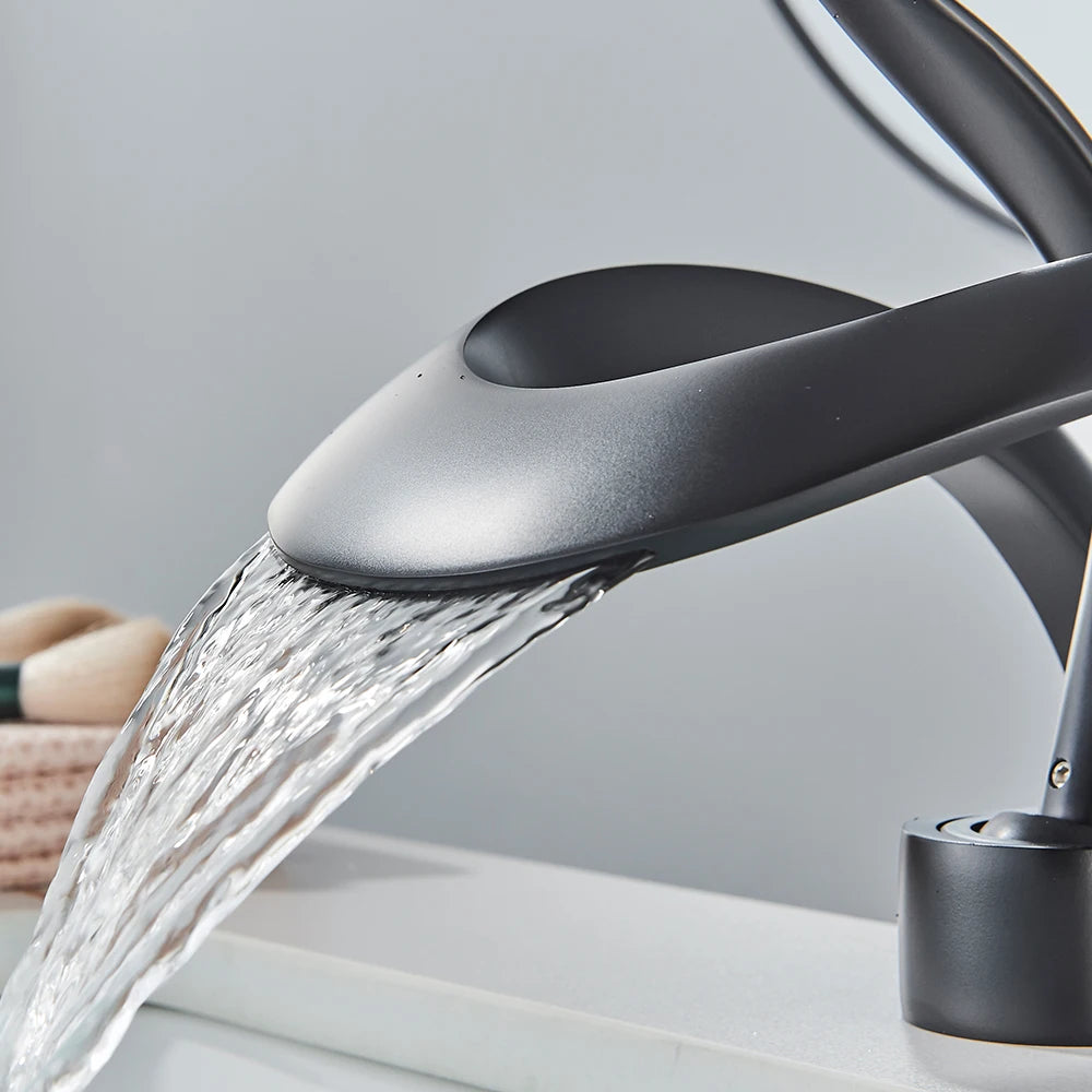 Rozin Luxury Waterfall Basin Faucet Hot And Cold Mixer Tap