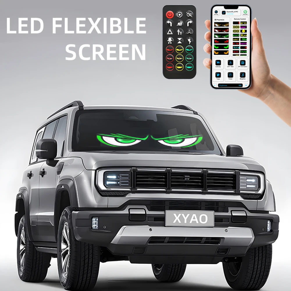 Programmable Windshield LED Display With Dynamic Devil Eyes For Vehicles