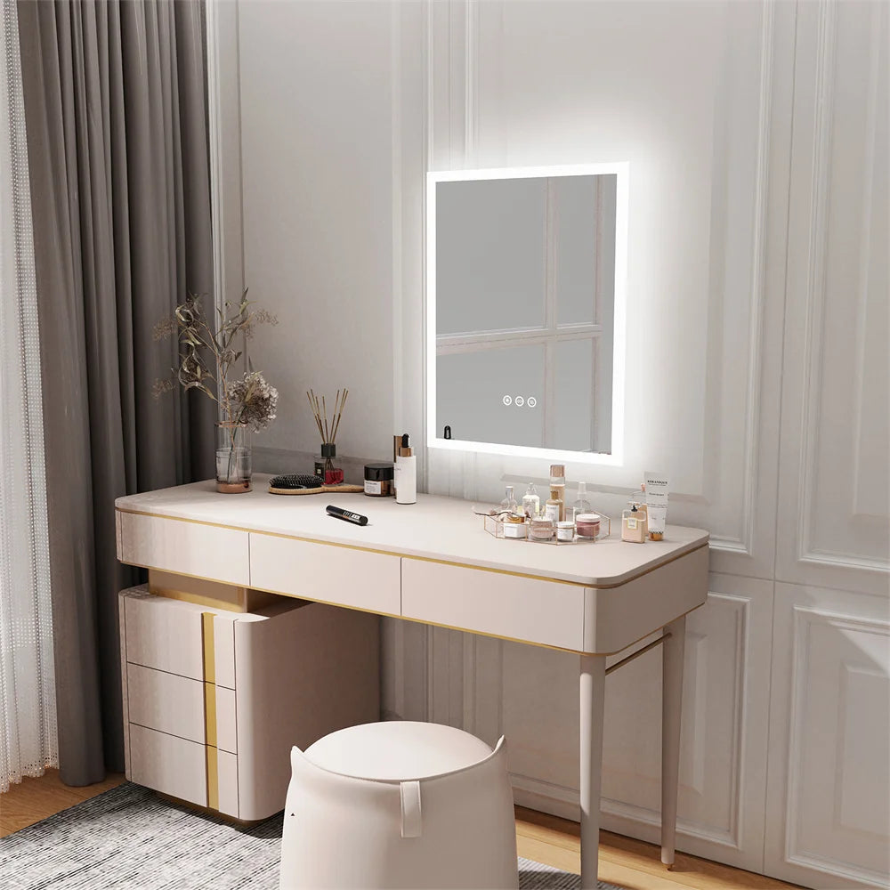LUVODI Wall Mounted LED Bathroom Mirror Smart Touch Vanity Makeup Mirror with 3 Color Dimmable Feature And Defog Function