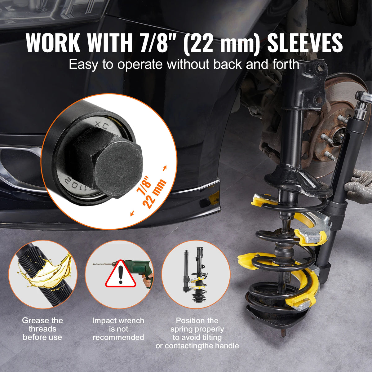 SucceBuy MacPherson Strut Spring Compressor Kit With Interchangeable Forks