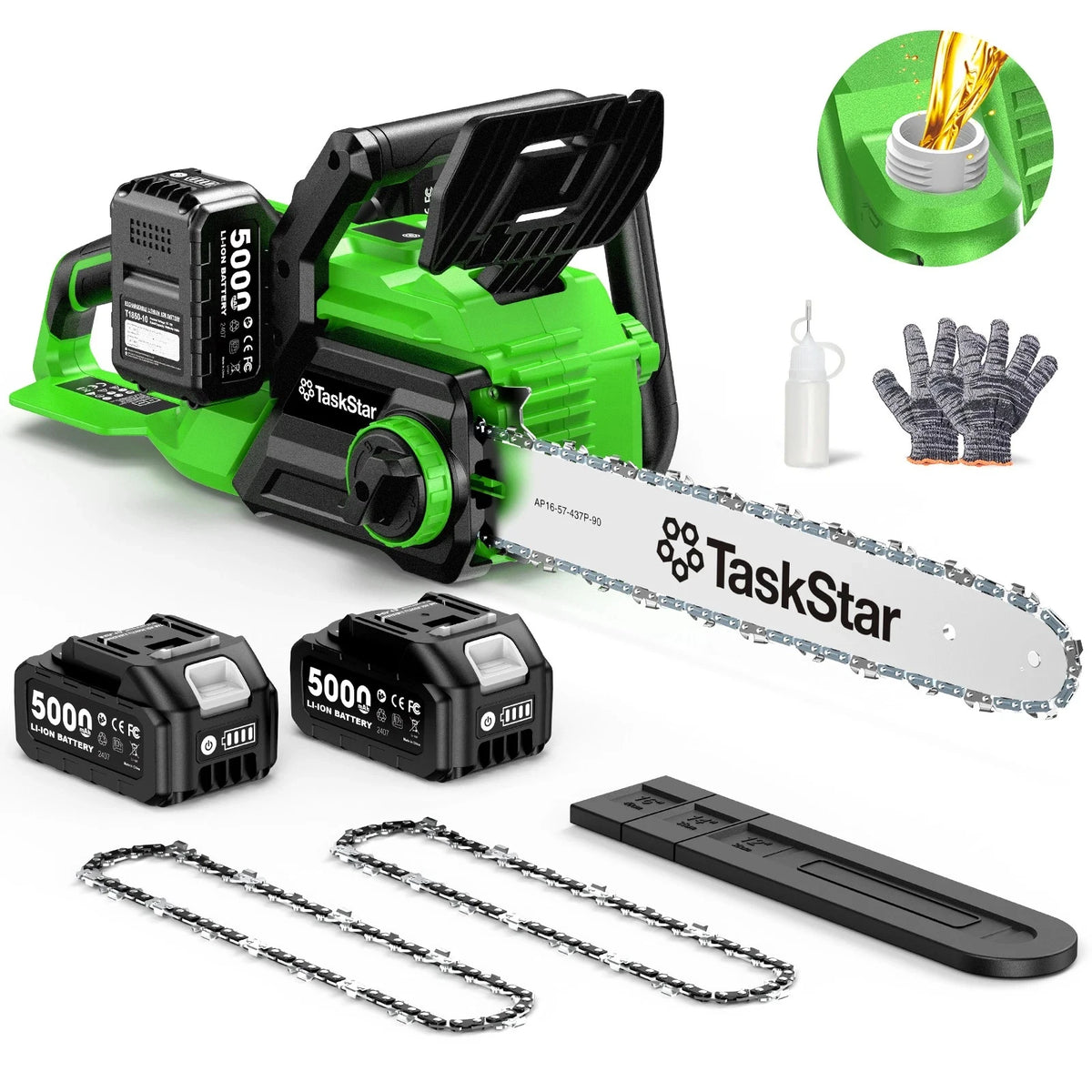 TaskStar 40V Brushless Cordless Chainsaw for Wood Cutting