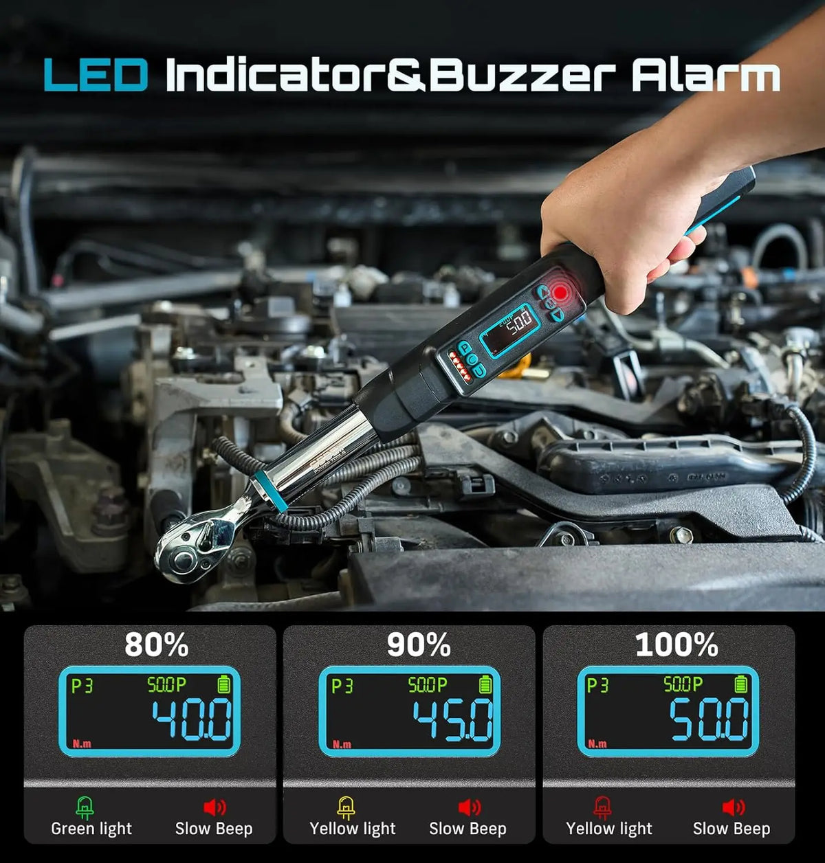 Seesii Digital Torque Wrench With LCD Presets And Dual Alerts