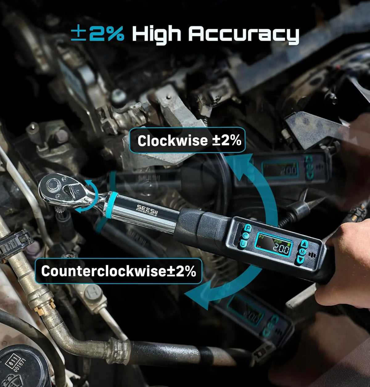Seesii Digital Torque Wrench With LCD Presets And Dual Alerts