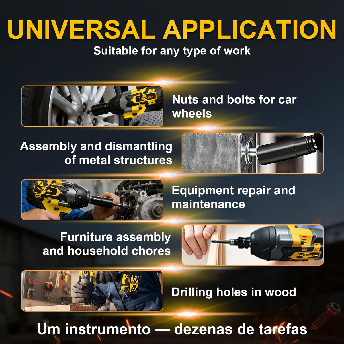 RhovixStar Brushless Cordless Impact Wrench With Variable Speed