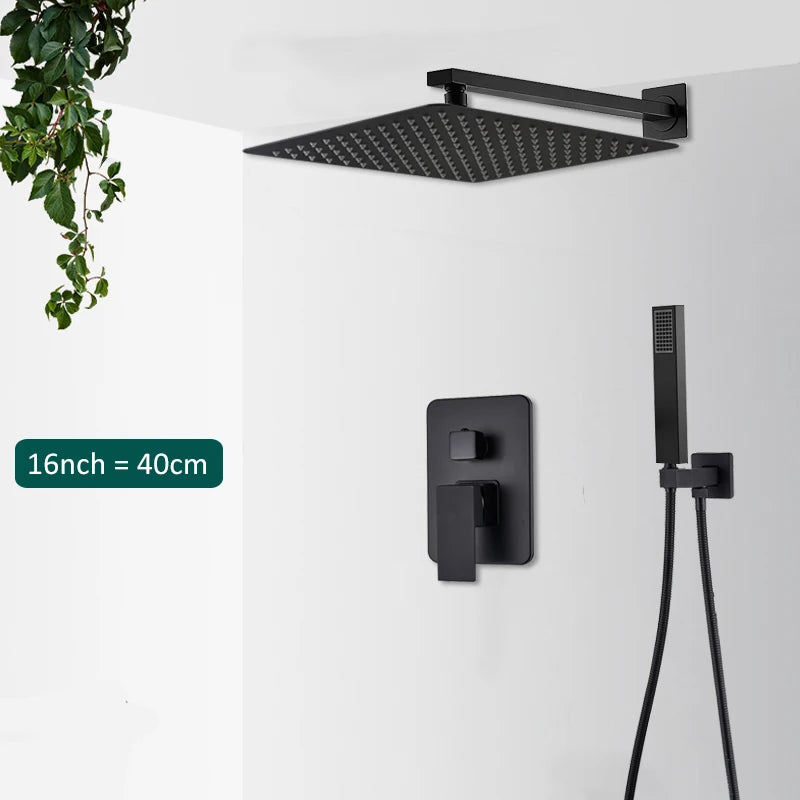 Quyanre Concealed Digital Rainfall Shower System With Tub Spout