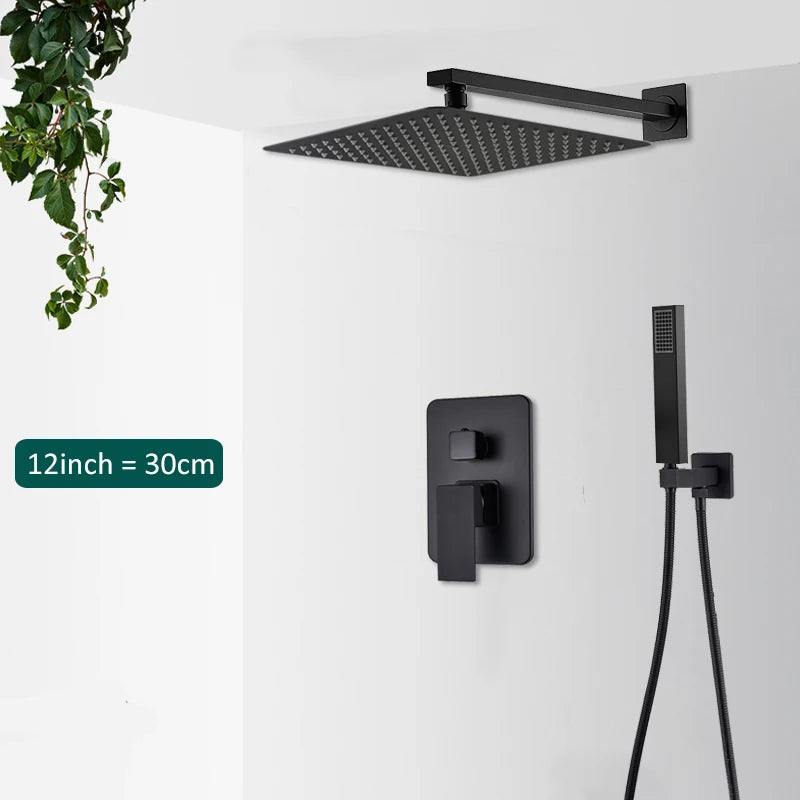 Quyanre Concealed Digital Rainfall Shower System With Tub Spout