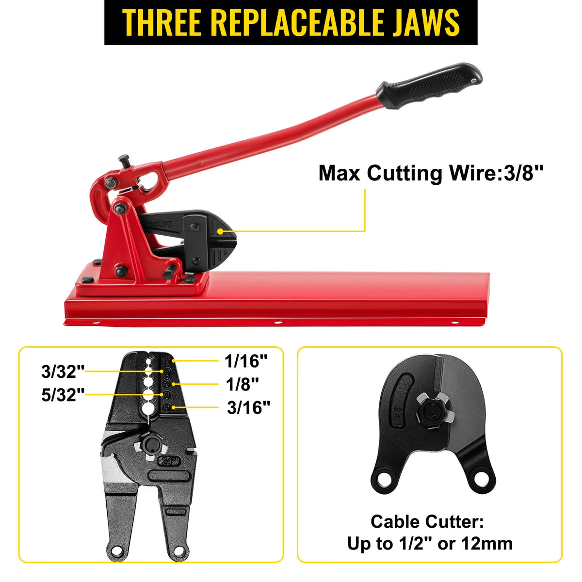 SucceBuy Hand Swager Tool for Wire Rope Crimping and Cutting