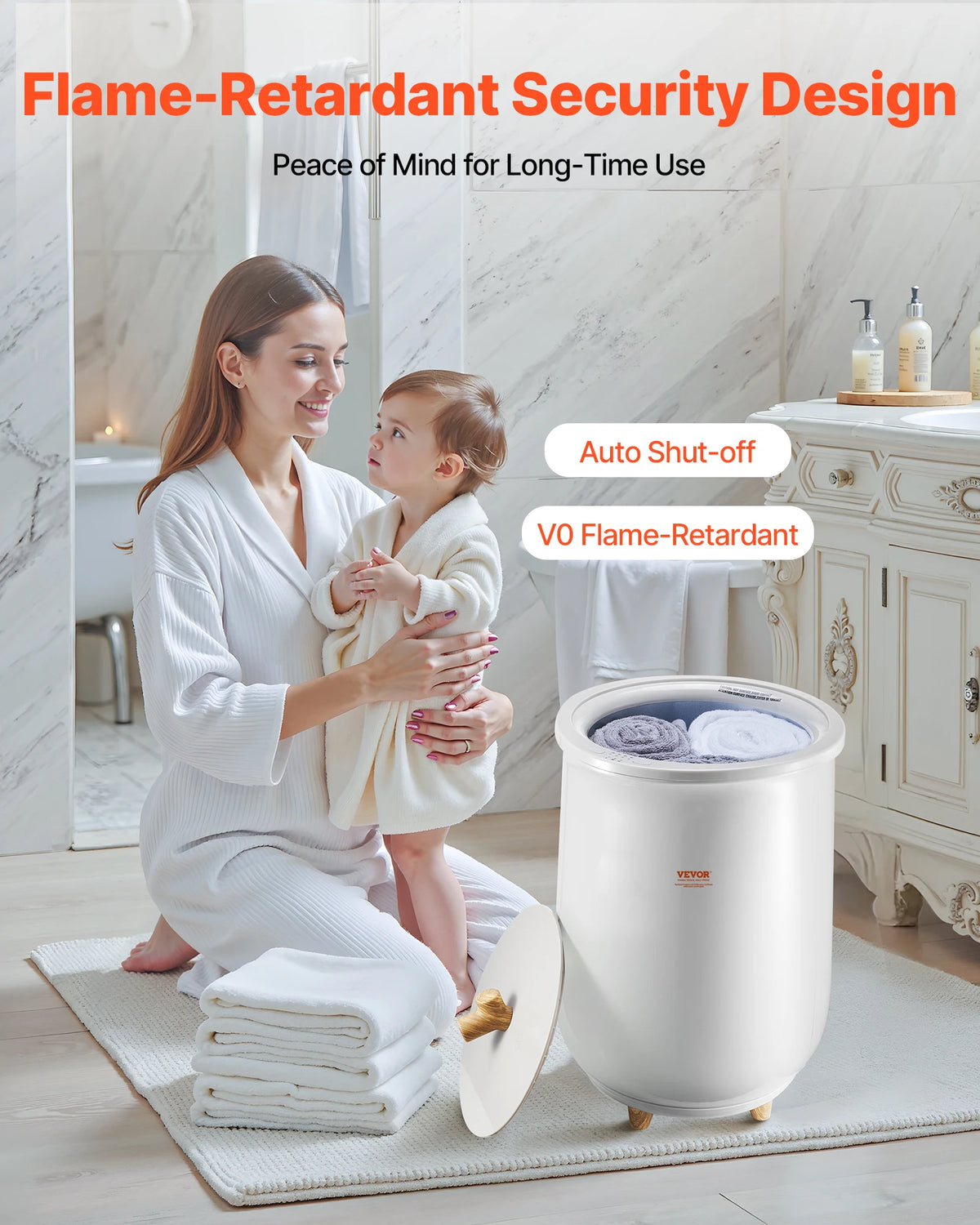 SucceBuy Towel Warmer Bucket 20L Heated Towel Warmer w/ LED Light Auto Shut off & Temperature Setting Large Blanket Warmers SPA