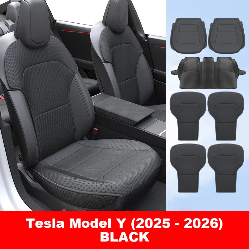 Nappa Leather Breathable Seat Cushions For Tesla Model 3 Y
