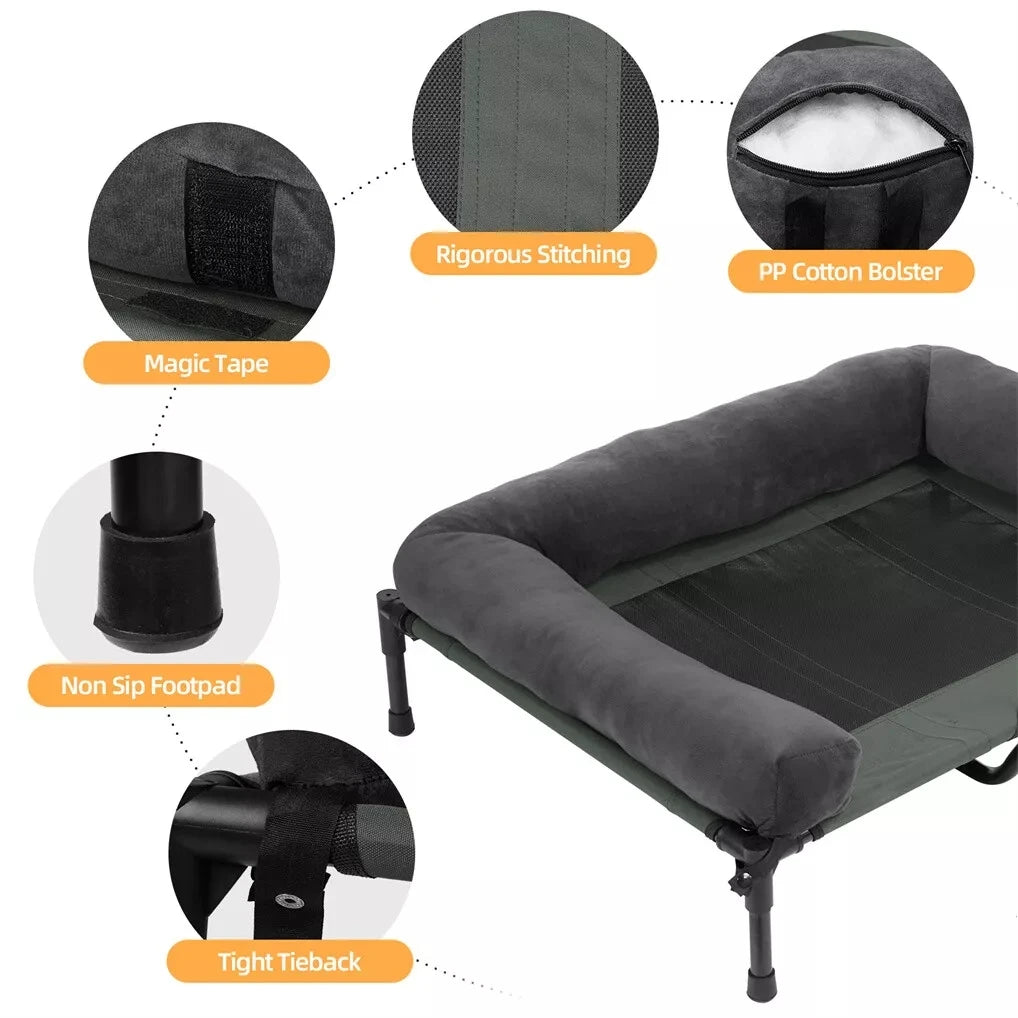 Cooling Elevated Dog Bed for Large Dogs, Indoor & Outdoor Raised Dog Warm Bed with Breathable Mesh ,Pet Hammock Winter