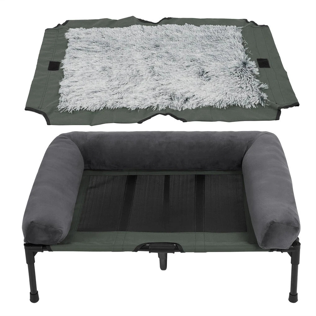 Cooling Elevated Dog Bed for Large Dogs, Indoor & Outdoor Raised Dog Warm Bed with Breathable Mesh ,Pet Hammock Winter