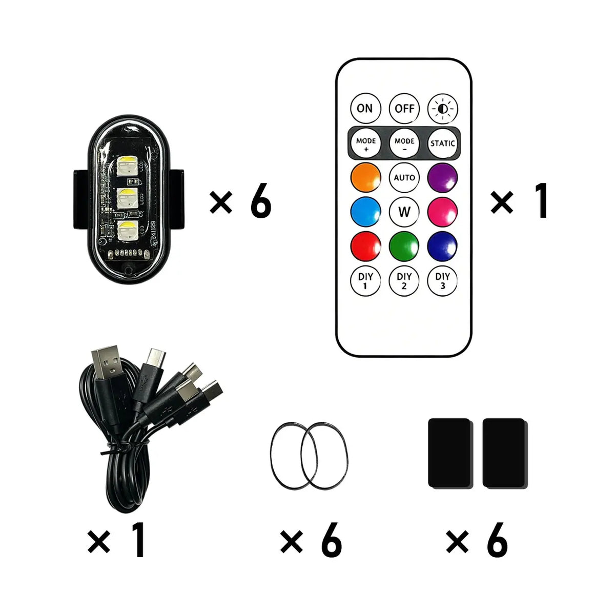 RGB LED Remote Control Ambient Lights for Vehicles and Rooms