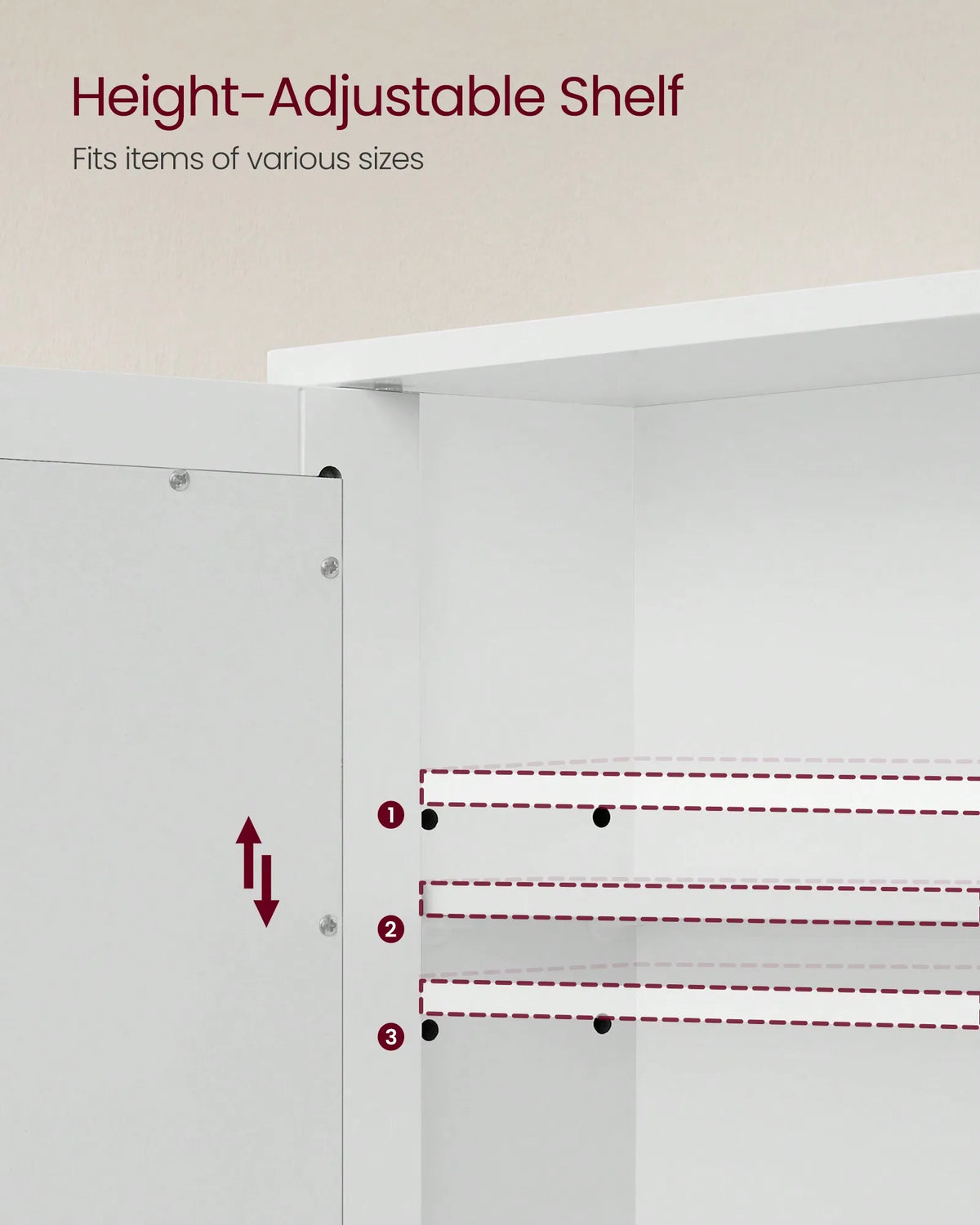 Bathroom Wall Cabinet with Mirror, 2 Mirrored Doors Medicine Cabinet with Adjustable Shelf & Open Storage, Wall Mounted Organizer for Over Toilet, Sink, White