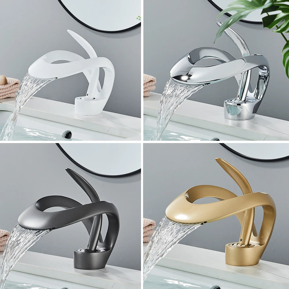 Rozin Luxury Waterfall Basin Faucet Hot And Cold Mixer Tap