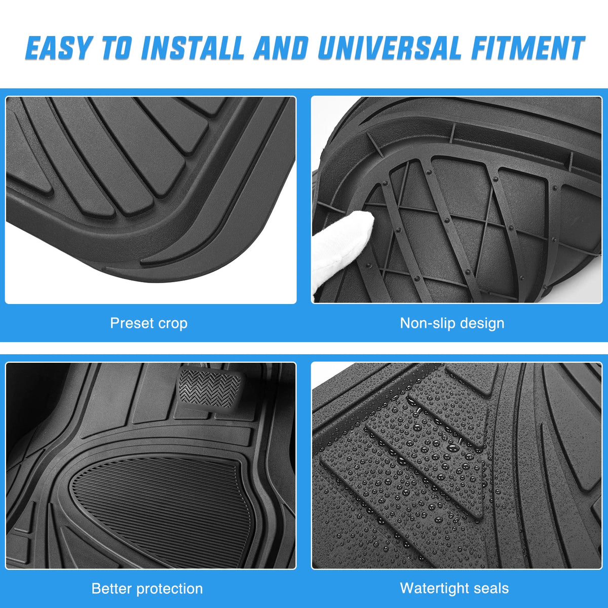 Nilight Universal Trim To Fit PVC Floor Mats All Weather Protection