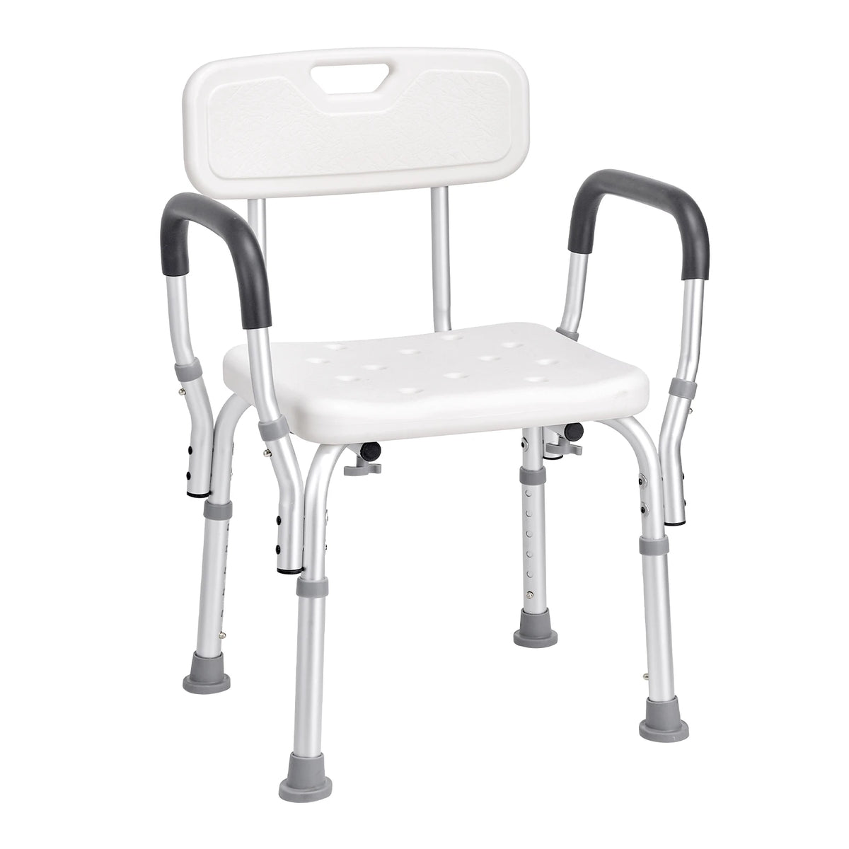 SucceBuy Shower Chair with Back Adjustable Height for Bathtub Non-slip Bathroom Bench Seat for Elderly Disabled 350 LBS Capacity