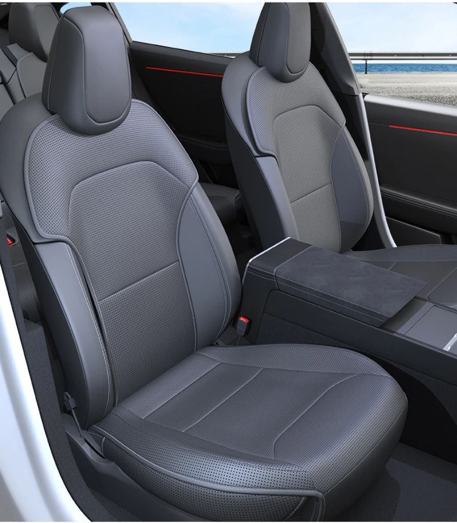 Nappa Leather Breathable Seat Cushions For Tesla Model 3 Y