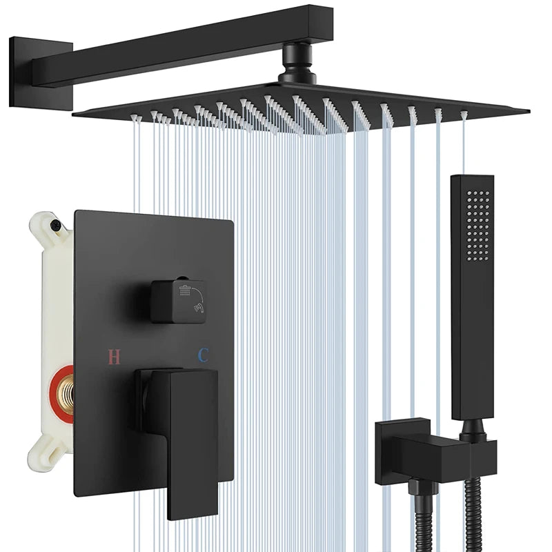 Quyanre Concealed Digital Rainfall Shower System With Tub Spout