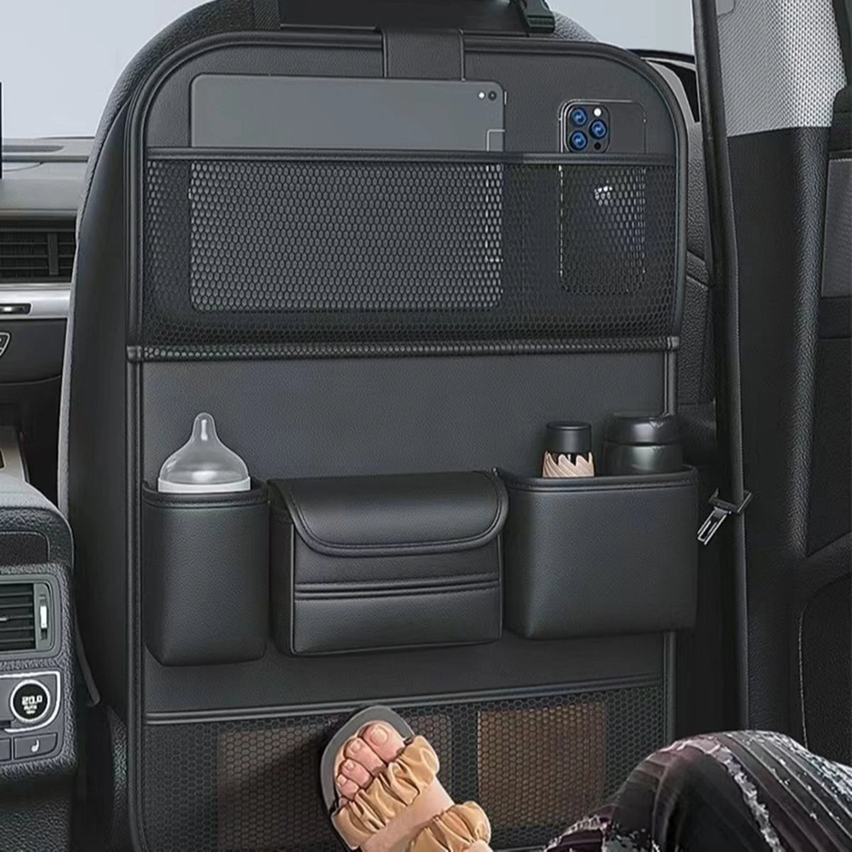 Car Back Seat Organizer With Multiple Storage Compartments