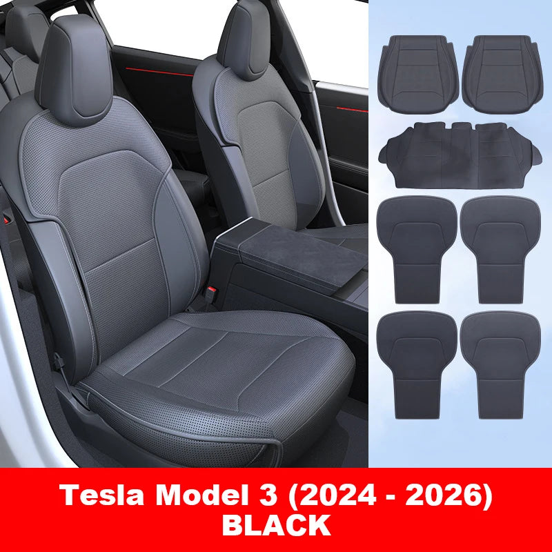 Nappa Leather Breathable Seat Cushions For Tesla Model 3 Y
