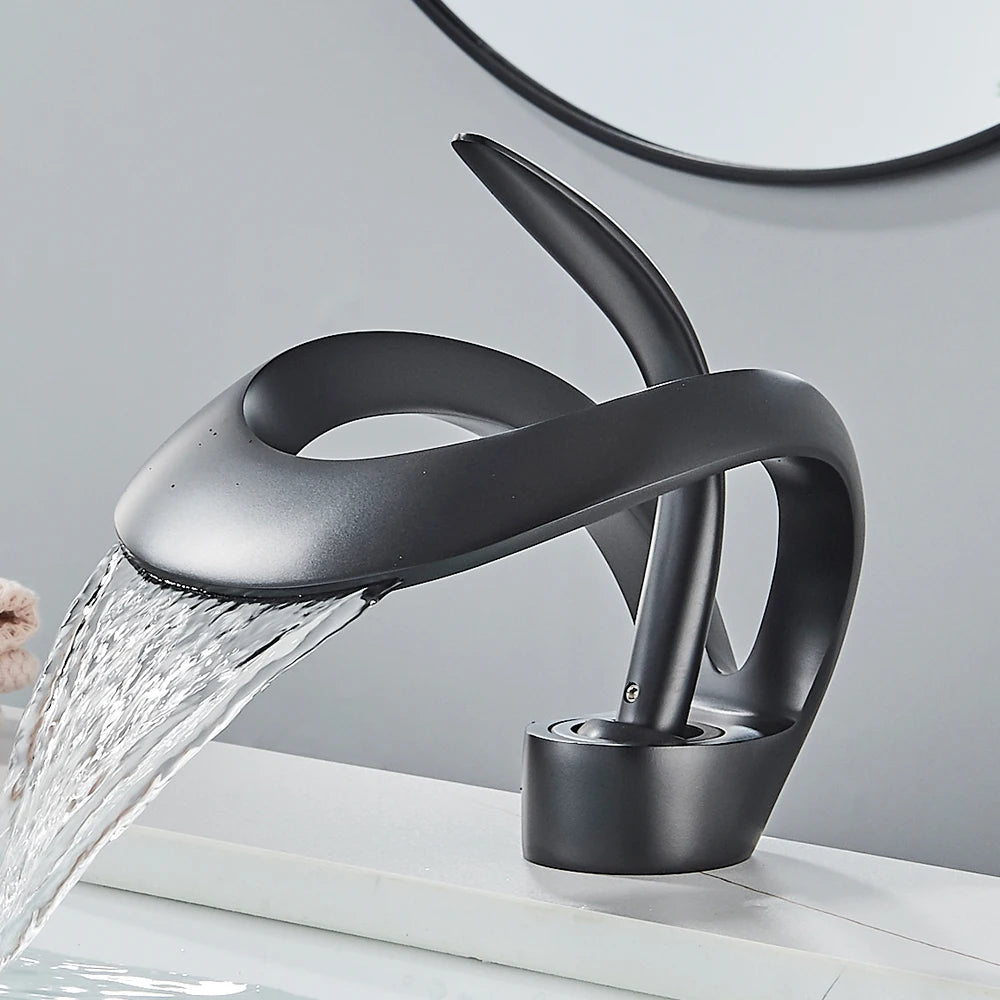 Rozin Luxury Waterfall Basin Faucet Hot And Cold Mixer Tap