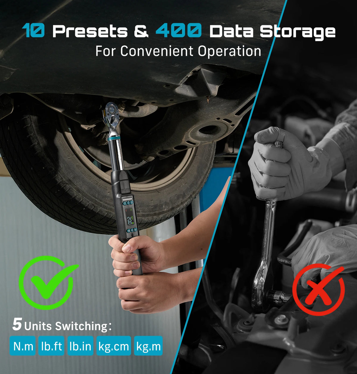 Seesii Digital Torque Wrench With LCD Presets And Dual Alerts